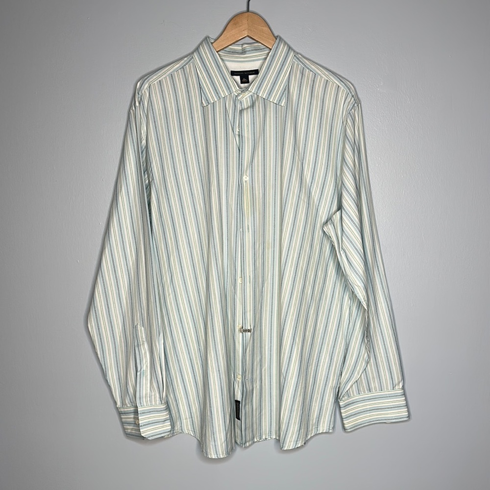 XL Banana Republic pale blue stripped dress shirt